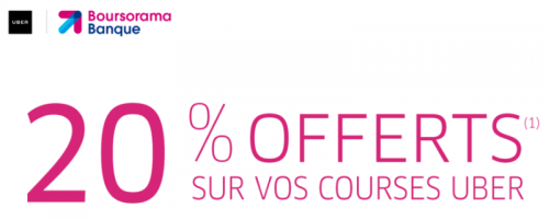 Uber : les code promo Boursorama