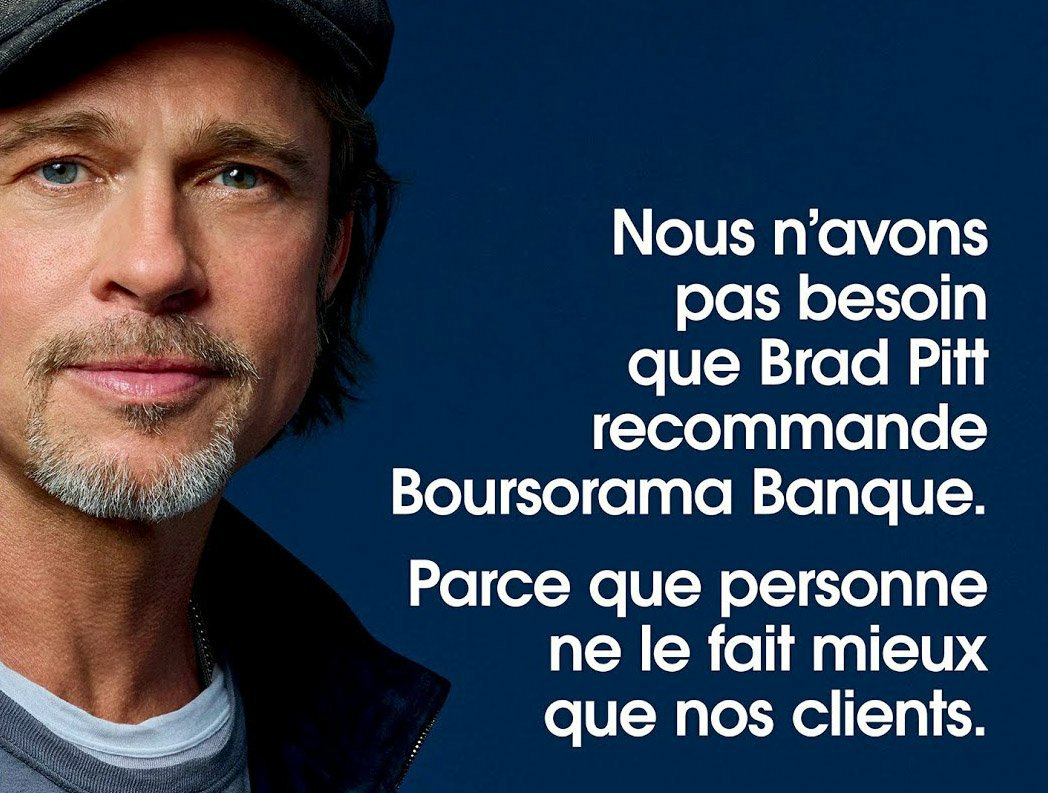 Oeil Brad Pitt promo Boursorama